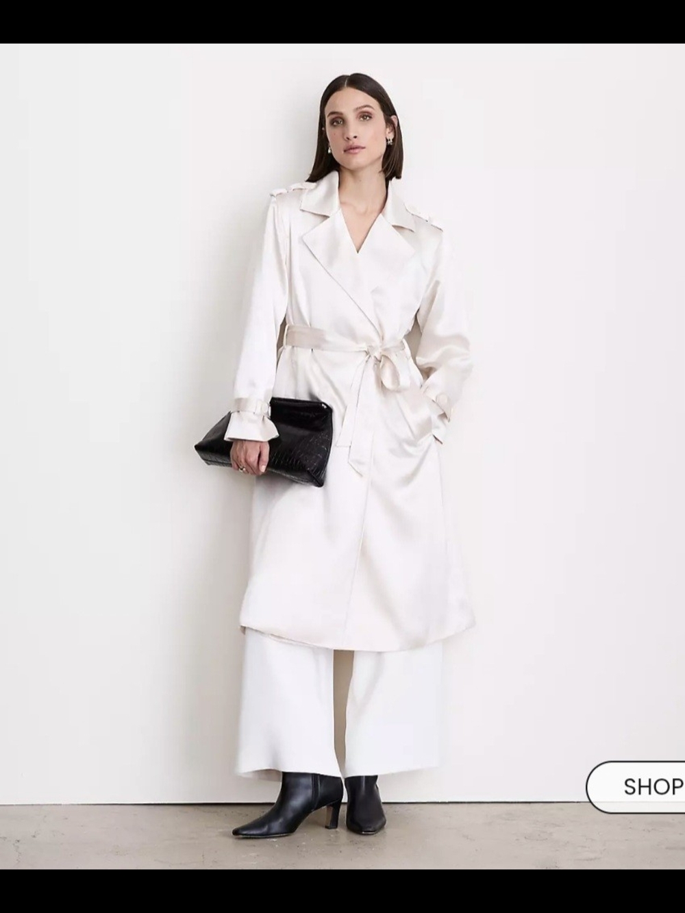 Classic Ivory Trench Coat - Elegant Belted Duster
